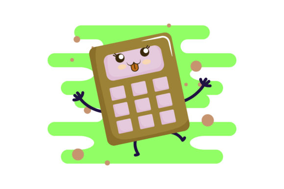 Back to School Calculator Kawaii Clipart: Graphics & Icons
