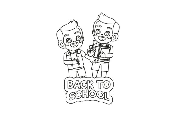 Back to School Childrens Outline Graphics