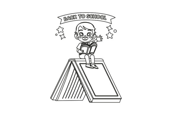 Back to School Cute Character Outline Graphics and Icons