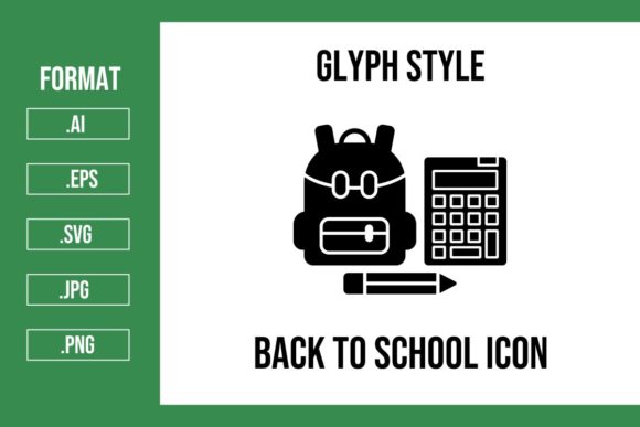 Back to School Glyph Icon Graphics