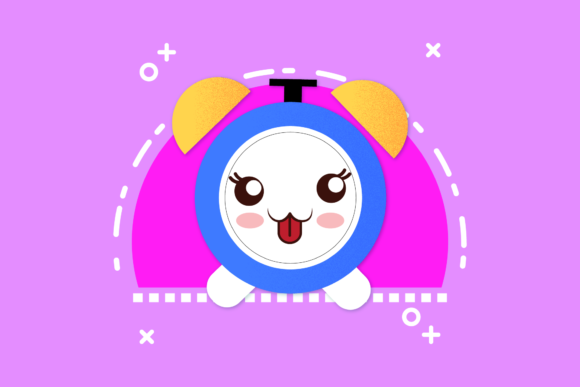Back to School Kawaii Alarm Clock Graphics Freebies