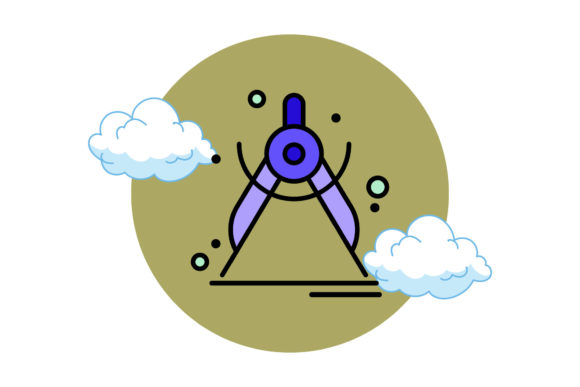 Back to School Ornament Circle Cloud Graphics and Icons