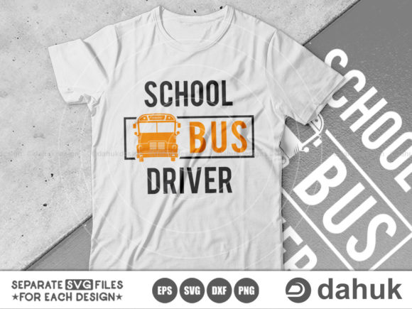 School Bus Driver Graphics for Crafts and Branding