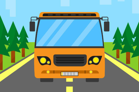 School Bus on the Road Back to School Graphics & Crafts