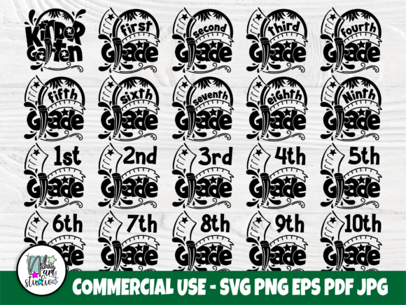 School Grade SVG Bundle, Kindergarten