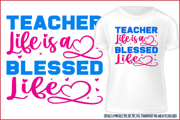 Teacher T-shirt Typography Vector Design